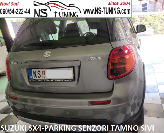 suzuki sx4 ugradnja parking senzori novi sad ns tuning displej + zvucno obavestenje tamno siva boja